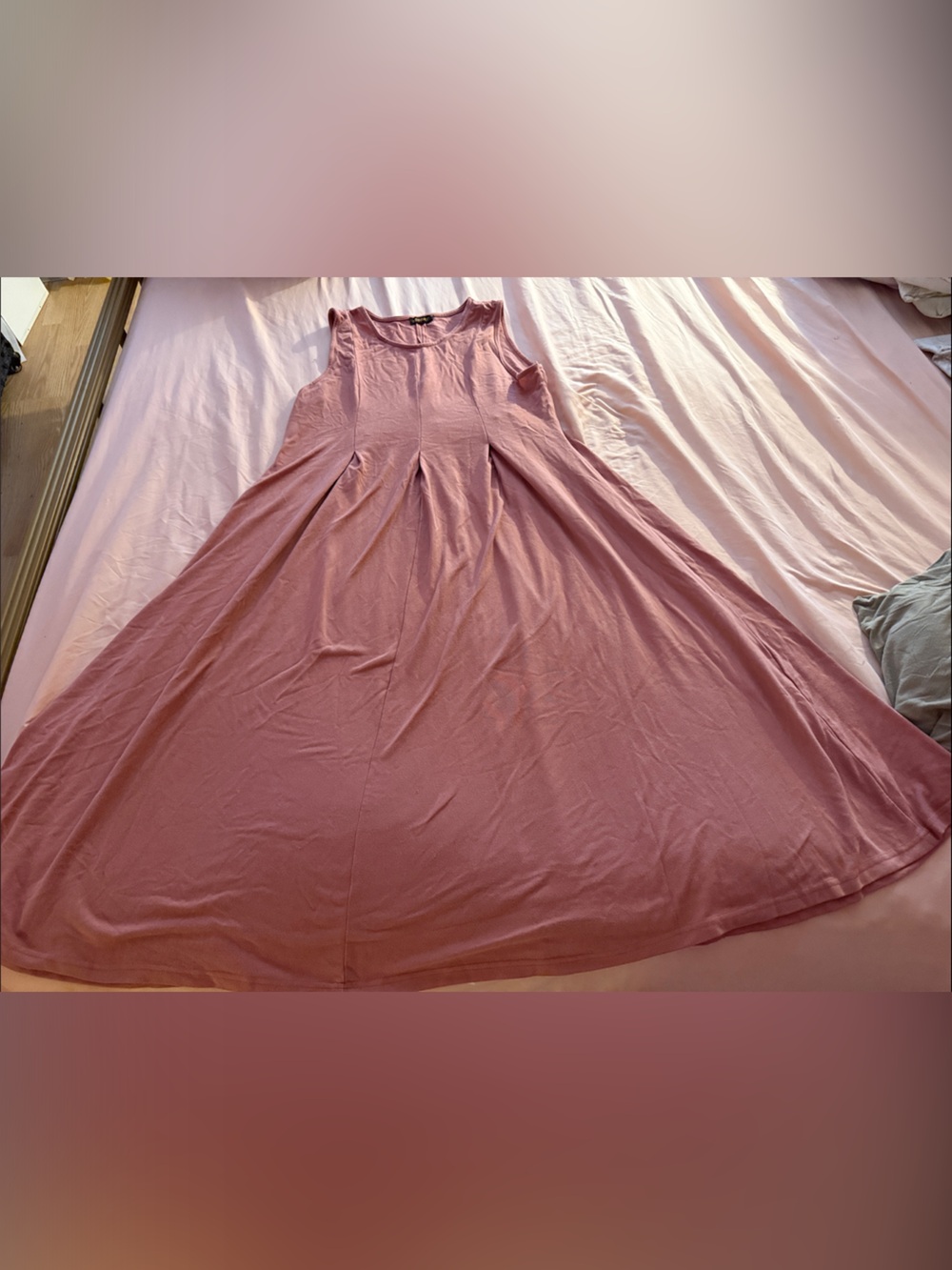 Reborn Mauve Pink Sleeveless Midi Swing Dress